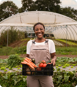 Farmer smiling